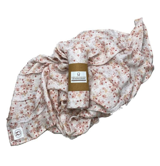 Baby Swaddle/Wrap - Organic Bamboo Muslin - BLOSSOM