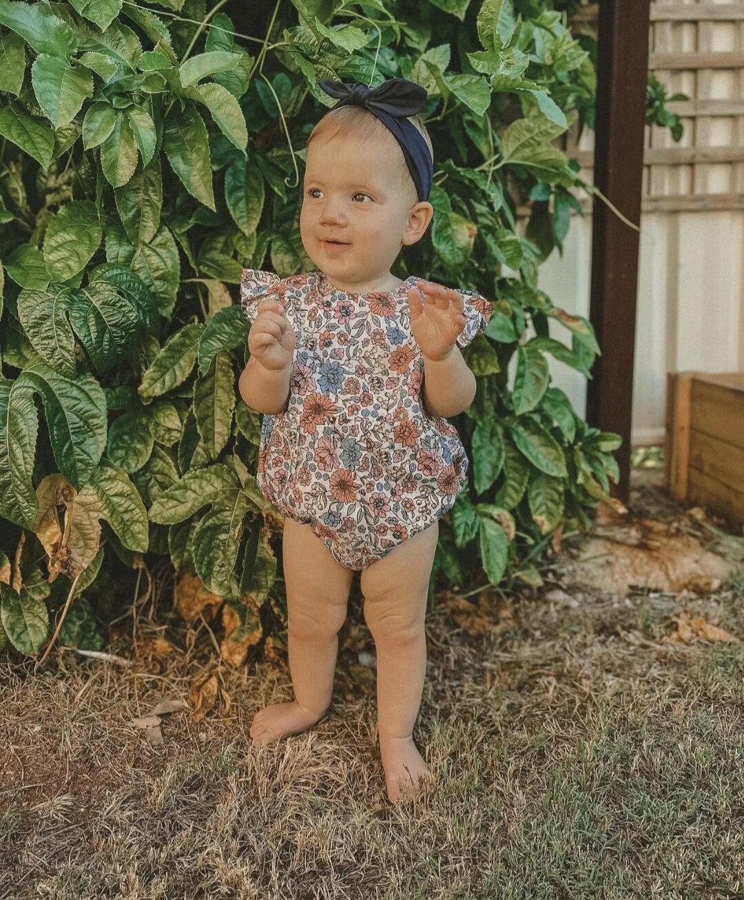 Nell Baby Romper - Blue Floral