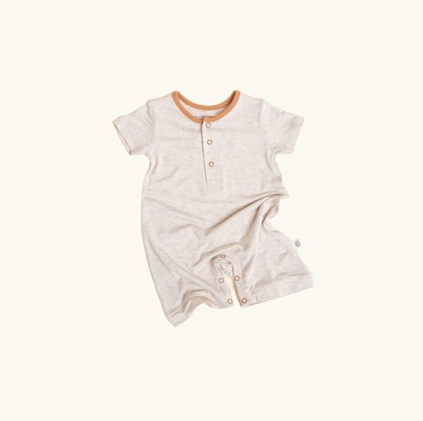 ROMPER POCKET - SHORT SLEEVE- OAT | CLAY EDGE