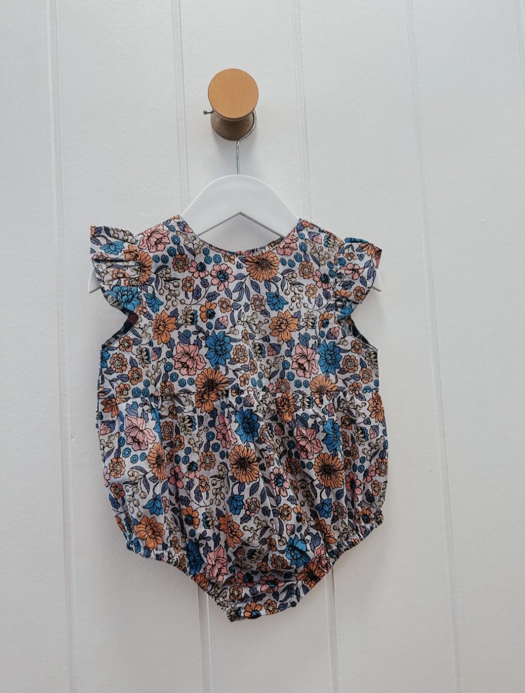 Nell Baby Romper - Blue Floral